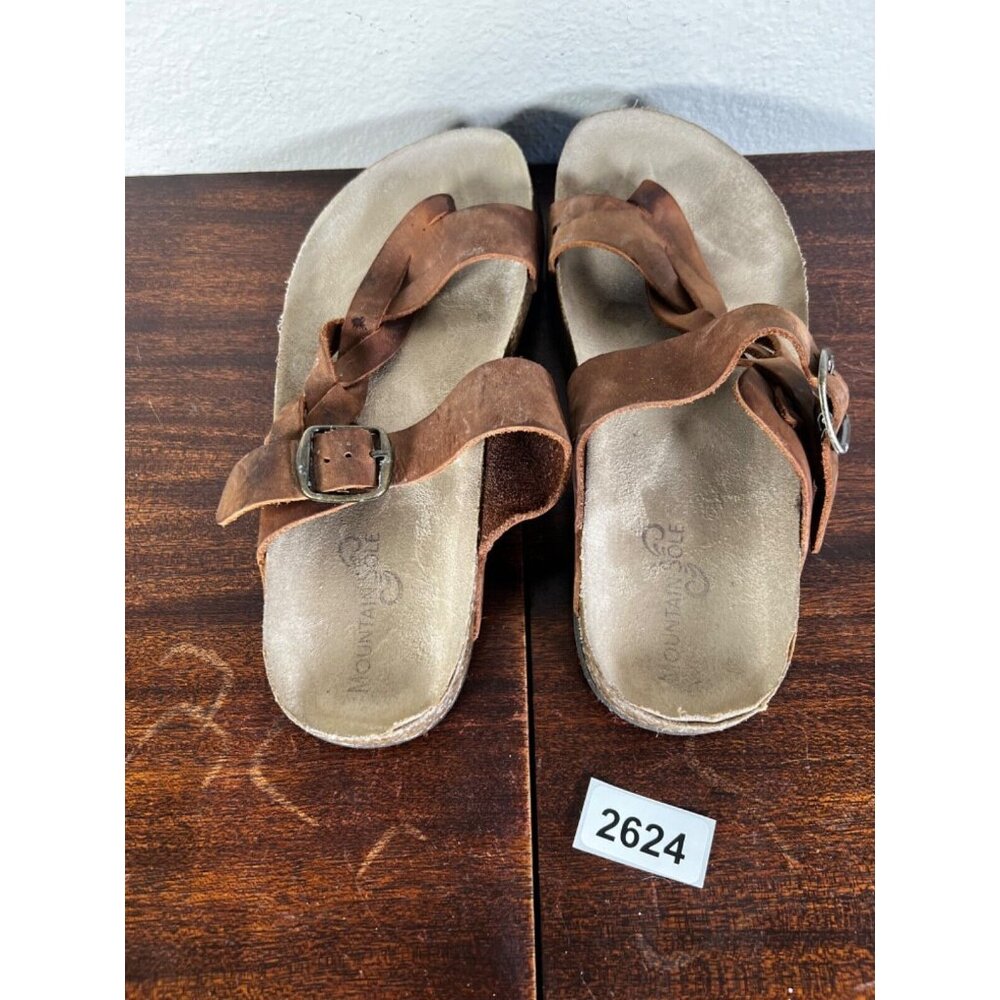 Mountain Sole Hollie Women's Footbed Sandals Sz 8 Brown Strappy Open Toe - Picture 6 of 6